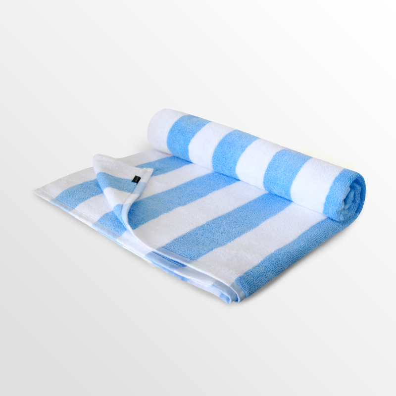 Pool Towel Stripe White/Light Blue - 86x170cm