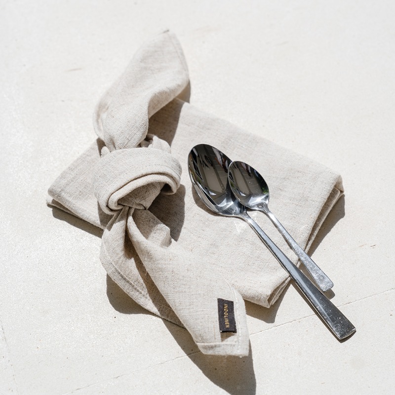 Set Napkin Natural Linen Rayon - 50x50cm