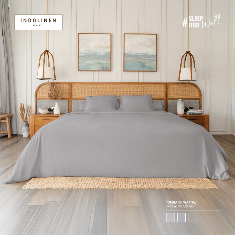 Bamboo Lyocell Complete Bed Set Grey - Queen